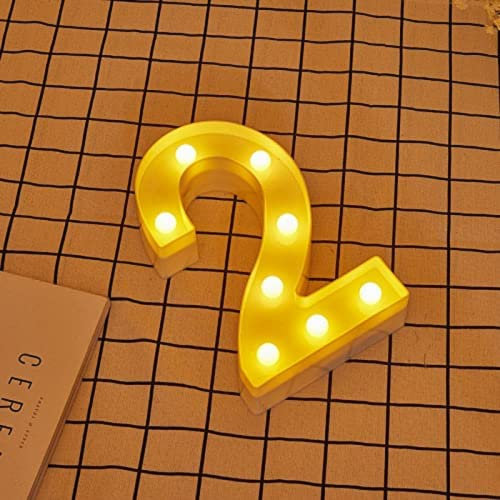 JANDEI - Warmes Licht LED Zahlen und Buchstaben für Dekoration und Atmosphäre, leuchtendes Herz, Nachtlichter, Geburtstage, Hochzeiten, Schaufenster. Sie funktionieren mit AA-Batterien (2)
