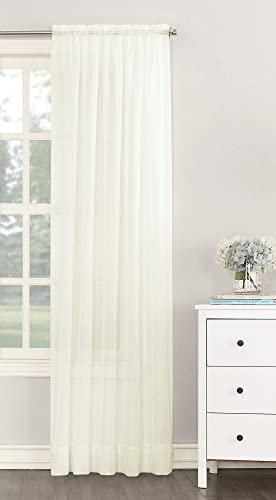 NetCurtainsUK Single Plain Voile Net Curtain Sheer Panels Slot Top Heading (Cream, 140cm (55'') Wide x 229cm (90'') Drop), HMPVP01