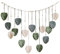 Sharplace Makramee-Wandbehang, gewebter Wandteppich, Boho-Heimdekoration, schickes Ornament mit Foto-Clips, Blattquasten, Wandkunst-Dekor für Wohnung, GRÜN