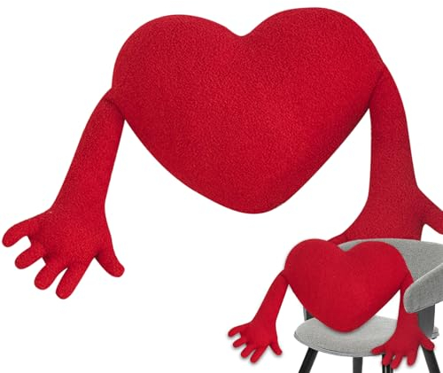 Uozonit Herz Plüschkissen Herzkissen Flauschiges Liebes Plüschkissen Mit Arm, Liebesherz Gefülltes Kissen, Flausch Plüsch Dekokissen Bequem Und Romantisch Für Schlafzimmer, Auto, Wohnzimmer