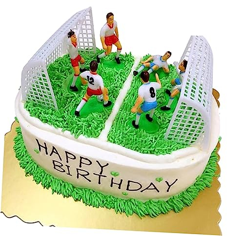 Warmhm 8St Kuchen Topper Geburtstag Sportdekor erste tortendeko fußball tortendeko fussball Cupcakes Ornament Fußball-Kuchen- Kuchendeckel Sanft Zylinder Puppe schmücken Dekorationen