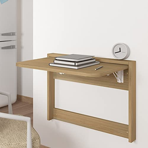 Wandtische Esstisch Ständer aus Holz und Edelstahl Küchentheke Home Office Arbeit Klappbare Wandtische aus Massivholz für Küchen, Balkone, Wohnzimmer und Büros (Farbe: Oder To pursue happiness