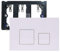 Placa de pulsador con juego de disparador de fregadero y marco de montaje, placa de accionamiento de doble descarga para inodoro, compatible con placas de accionamiento Geberit sigma01 sigma10 sigma20