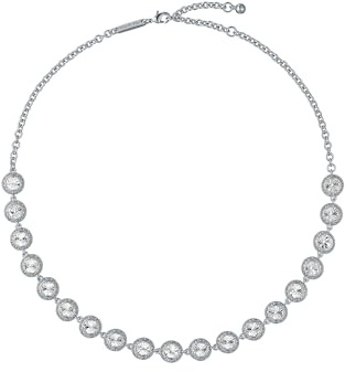 Ted Baker Solanna Solitaire Sparkle Crystal Chain Necklace for Women (Silver/Crystal)