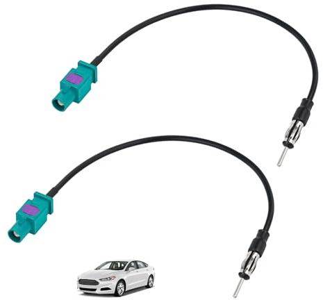 2 Piezas Adaptador Antena Coche, Fakra Z Macho a DIN Macho Cable, Cable Coaxial Universal para Radio FM Am Estéreo, Conector Macho Fakra Z a Macho DIN para Vehículos y Sistemas de Navegación