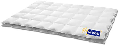 HANSKRUCHEN® Pro Sleep Daunendecke 135x200 cm - Extra leicht / Sommer - Made in Germany Kassettendecke aus 100% Baumwolle - Allergiker geeignet