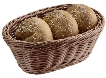 APS 40193 Korb ECONOMIC, Obstkorb, Brotkorb, 23 x 17 x 8 cm, Polypropylen, braun
