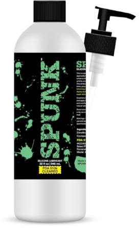 SPUNK Lube Pure Silicone Lubricant - FDA Cleared, Long-Lasting, Non-Drying, Medical-Grade Personal Sex Lube for Men, Women & Couples - Made in USA, 8 Fl Oz
