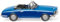 Wiking 018649 H0 Glas GT Cabrio offen blau metallic Spur HO 1:87