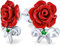 Boucles D'Oreilles Romantiques Et Délicates Fleurs Vert Émeraude Rubban Noeudud Sculptées En 3D Pour Femmes Pour Ados .925 Argent Sterling