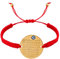 Remi Bijou - Rote Makramee Armkette Armband Ayetel Kürsi Islam Muslim Ayat Koran - Gravurplatte Gravur Auge Nazar Boncuk