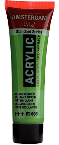 Amsterdam Tube de peinture acrylique Standard Series - Vert brillant 605-20 ml - Pigments de haute qualité résistants à la lumière