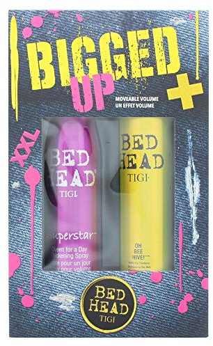 Tigi Limited Edition Superstar Queen For a Day Volumenschaumspray mit UV Schutz + Oh Bee Hive Trockenshampoo ohne Rückstände Geschenkset (311 ml+238 ml)