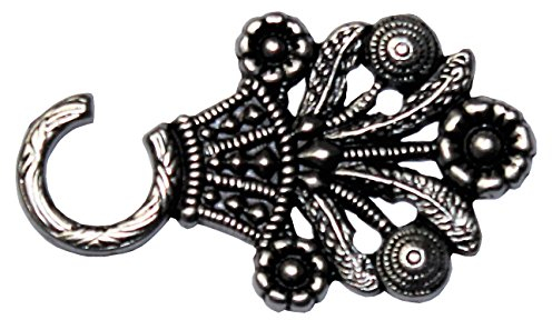 1 Paar (2 Teile) große Miederhaken Dirndl Mieder altsilber Metall Größe 42mmx25mm