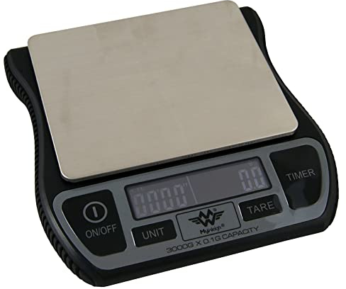 My Weigh Barista Waage Wasserfeste Küchenwaage mit Timer & USB wiederaufladbar 3000 g x 0,1 g