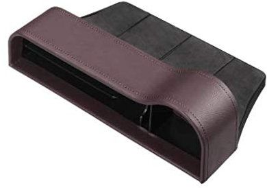 Alamor Pu-Leder Linke Seite Autositz Spalt Spalt Aufbewahrungsbox Pocket Organizer Handyhalter - Braun