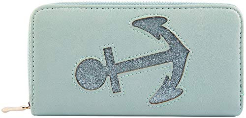 Damen Geldbörse aus Lederimitat Grün Anker Format 19 x 10 cm 3010012