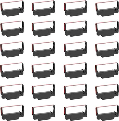 BIGGER Ersatz für ERC-30/34/38 B/R Farbband für Epson ERC30 ERC34 ERC38, M188B, TM-U220, TM-U220B, SNBC BTP-M300, Bixolon GRC-220BR, SRP-275, SRP-275III (24 Stück, schwarz und rot)
