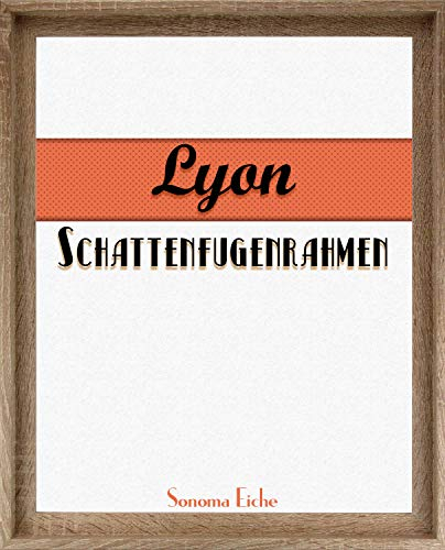 Homedeco-24 Lyon Schattenfugenrahmen 50x70 cm in Sonoma Eiche Dekor ohne Verglasung ideal für Canvas Leinwand Bilder Farbwahl