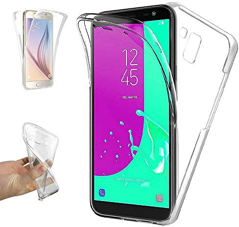 Coque pour Samsung Galaxy J6 Plus 2018, TPU Transparent 360 Degres Full Body Protection