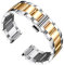 BINLUN Stainless Steel Watch Straps Thick Heavy Metal Watch Bracelets Polished Matte Brushed Finish Watch Bands Replacement for Men Women with Butterfly Clasp(Polished Silver and Gold, 20mm)