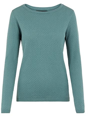 Vero Moda NOS Damen VMCARE STRUCTURE LS O-NECK BLOUSE NOOS Pullover,, per pack Blau (North Atlantic North Atlantic), 40 (Herstellergröße: L)