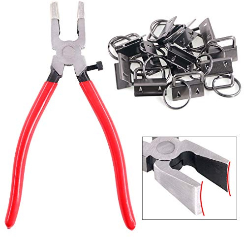 Swpeet - Set di 32 chiavi da 25 mm con 1 pinza per portachiavi, pinze in vetro con ganasce curve, punte in gomma perfette per installare chiavi (nero)