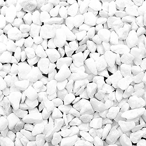 BELLE VOUS Dekosteine Weiß (3,6kg Sack) - Deko Steine kleine Steine Garten - Weiße Steine Deko - Kieselsteine Garten - Ziersteine kleine Steine - Vasenfüller Pflanztöpfe Grab