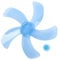 JanJean Plastic Fan Blade Leaves Fan Table Fanner Replacement Part with Nut Cover Universal Household Standing Pedestal Sky Blue 16 Inch 5 Leaves