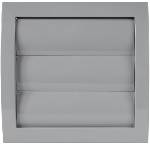 Vent Systems Ø100 mm / 4 Inch - Gray Air Vent Plastic Cover - Louvered Outdoor Opening Flap Vent Built - in Pest Guard Screen HVAC for Home Improvement