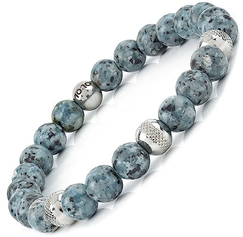 10:10 Bracelets Elastiques avec Pierres Naturelles 8 MM (Jaspe turquoises)