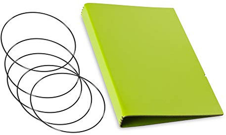A5, revolutionäres, nachhaltiges X17-Konzept für Notizbuch Personal Organizer und Terminplaner/Hülle für 4 Hefte! Recyceltes Leder, grün, Made in Germany,17 Jahre Garantie*
