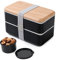 EOIMS Bento Box for Adult, Lunch Box with Cutlery,2 Compartments 47oz,Large Japanese Food Storage Containers for Men/Women Included Sauce Container, Divider,Leak Proof, Microwavable