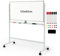 COSTWAY Mobiles Whiteboard, 120 x 60 cm, doppelseitiges magnetisches Whiteboard mit Ständer & Rollen, trocken abwischbar, verstellbare Weißtafel inkl. Zubehör für Zuhause, Büro und Schule (Weiß)