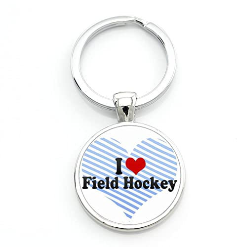 Vintage Love Hocky Game Schlüsselanhänger Herren Casual Sport Schmuck Exquisit Feldhockey Schlüssel, weiß, L