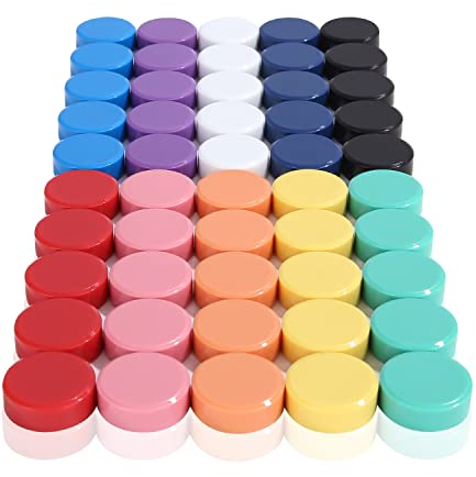 50 Piezas Imanes Redondos Multicolores, 10 Colores, para pizarras Magneticas Blancas, frigoríficos, Mapa, para la Oficina o el hogar