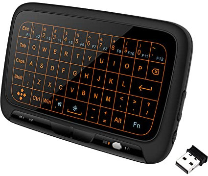ERYUE pavé Tactile, H18 + Clavier sans Fil 2,4 GHz Pavé Tactile Complet Clavier Rétroéclairé avec Un Grand pavé Tactile Télécommande pour Smart TV Android TV Box PC Portable
