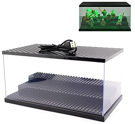 MARM Acryl Vitrine Schaukasten für Minifiguren Actionfiguren Bausteine, Minifiguren Vitrine für Lego Minifiguren, 3 Schichten (Schwarz)