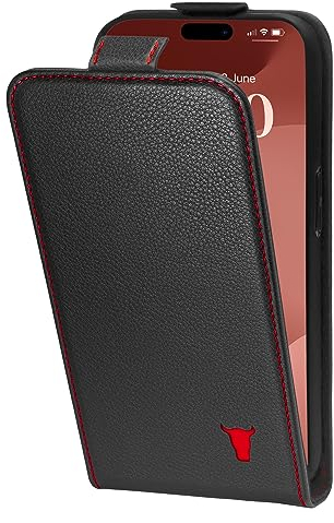 TORRO Coque à Rabat Compatible avec iPhone 15 Pro – Étui en Cuir Premium avec Porte-Cartes (Compatible avec Les chargeurs Officiels MagSafe) - Noir