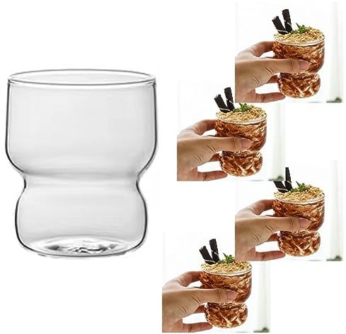 SanzIa Cuencos de Postre de Cristal de 10.1 oz - Juego de 5 Vasos de Postre de Cristal - Cuencos de Helado sin Plomo for Aperitivos, condimentos y cócteles, for Fiestas navideñas