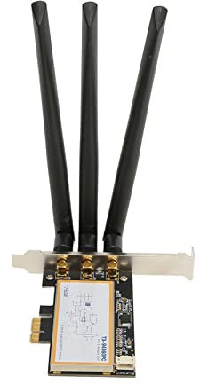 Bewinner Scheda WiFi PCIE, Scheda di Rete Wireless Dual Band 1750Mbps con 3 Antenne, Adattatore WiFi PCI Express per Win7 Win8 Win10