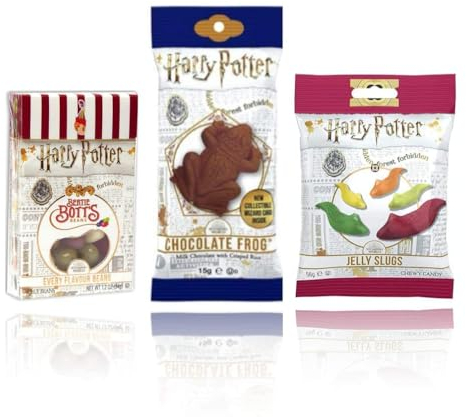 Harry Potter Jelly Belly Bertie Botts Box 35g, Schokofrosch 15g und Slugs 56g