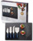 4 Piece Cheese Knife Set & Slate Board - Stylish Cheese Knives Gift Set With Slate Board. Blue Coloured Ceramic Handles & Classic Polished Stainless Steel Blades. 10 Year Guarantee.