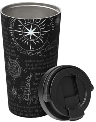 HaLvah Supernatural Inspiration Isolierter Edelstahl-Reisebecher mit Deckel, vakuumisoliert, hält stundenlang heiß/kalt, perfekt für Reisen, Büro, Zuhause, Geschenk