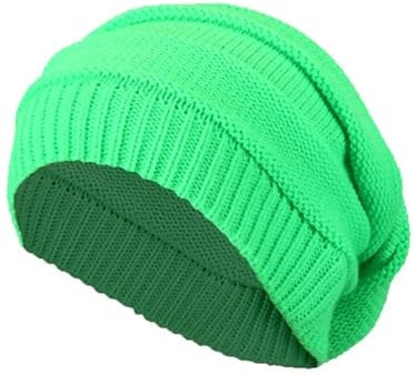 Damen Beanie Strick Wintermütze Grün