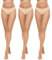 Yilanmy Lot de 3 paires de collants transparents sans orteils 10D à bout ouvert pour femme - Collants taille haute sans orteils, naturel, Large