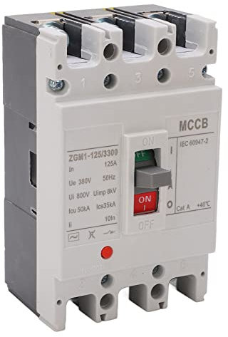 JRBJWYVV 380V Ciruit Breaker, Infrequent Line Switch AC Circuit Breaker Power Cut Off MCCB with Fittings for Power Distribution