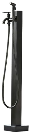 Schwarz Wassersäule Garten Wasserzapfsäule Edelstahl Frostsicherer Außenwasserhahn Wasserzapfstelle Auslaufhahn Wasserentnahmestelle(Color:Square column with spray gun,Size:95cm)