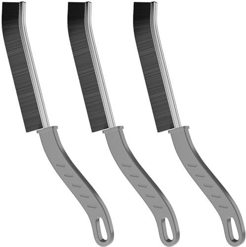 Brosse à Joints, Brosse de Nettoyage des Interstices à Poils Durs, Brosse Joint Carrelage, Petite Brosse de Nettoyage pour Toilettes, Salle de Bain, Maison, Baignoire, Évier, Fenêtres (Gris)