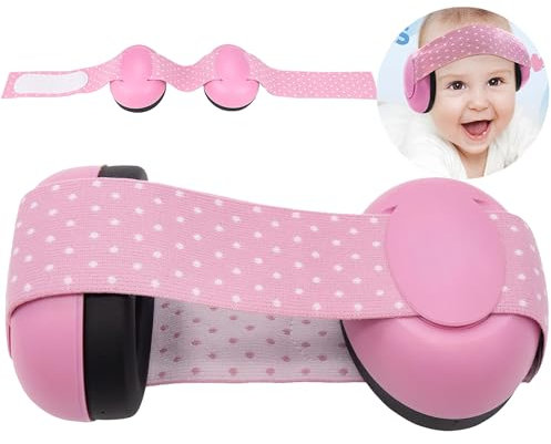 YingErTool Baby Ear Defenders - 21dB, Infant Headphones Noise Cancelling for 0-36 Months, Safe & Soothing Hearing Protection, Ideal for Travel (Pink)